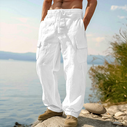 Men's Cotton Linen Pants - Baggy Casual Pants for Daily Comfort