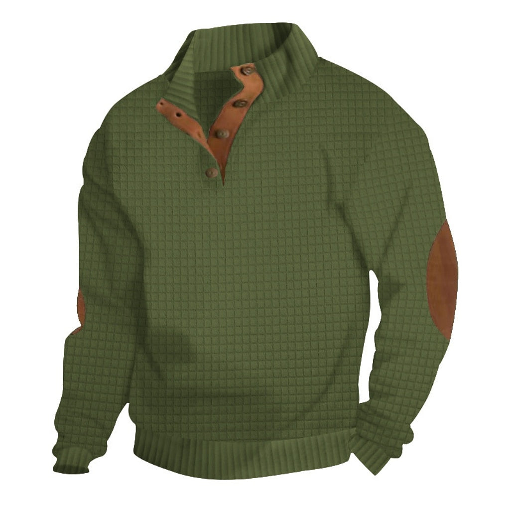 Men's Waffle Patchwork Sweatshirt