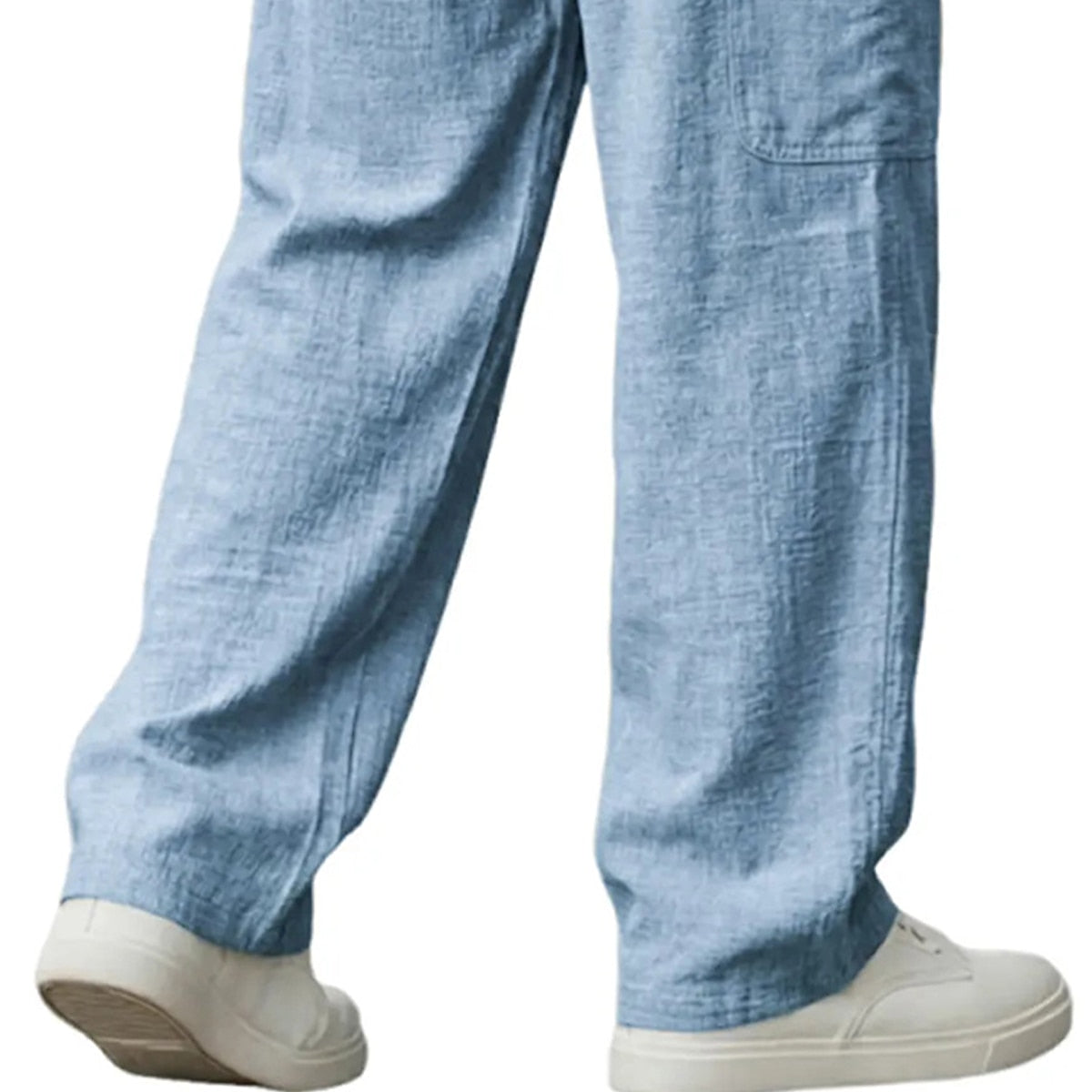 Casual Linen Pants for Men - Elastic Waist, Daily & Beach Wear