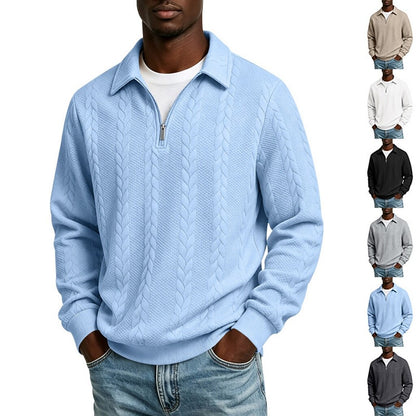 Comfort Jacquard Quarter Zip Polo