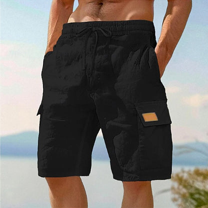 Men's Linen Cargo Shorts-Vacation & Everyday Beachwear