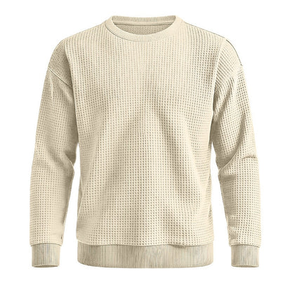 Classic Waffle Knit Crew Neck Sweatshirt