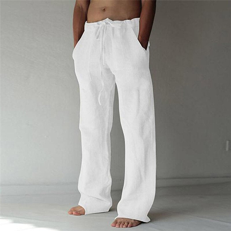 Daily Linen Pants - Elastic Waist, Casual Holiday & Vacation Wear