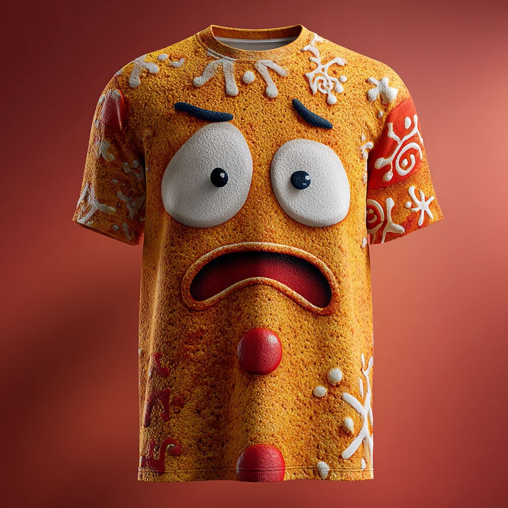 Christmas Gingerbread Festive Graphic T Shirt
