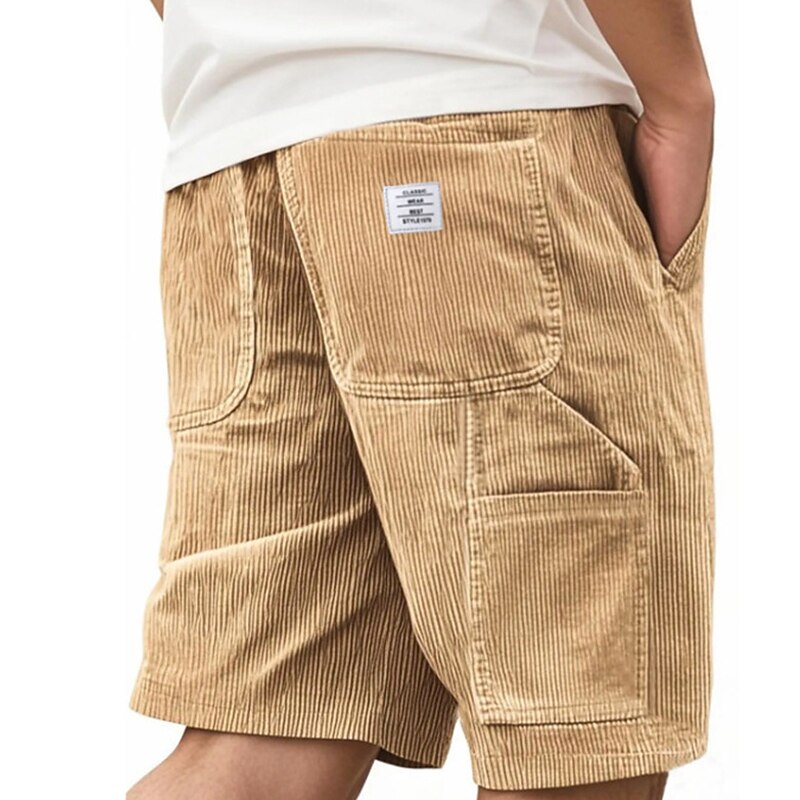 Corduroy Shorts Comfortable Drawstring Pocket Shorts
