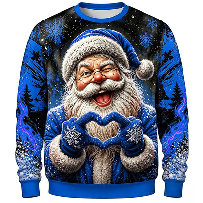 Santa Christmas Party Graphic Crewneck Sweatshirt