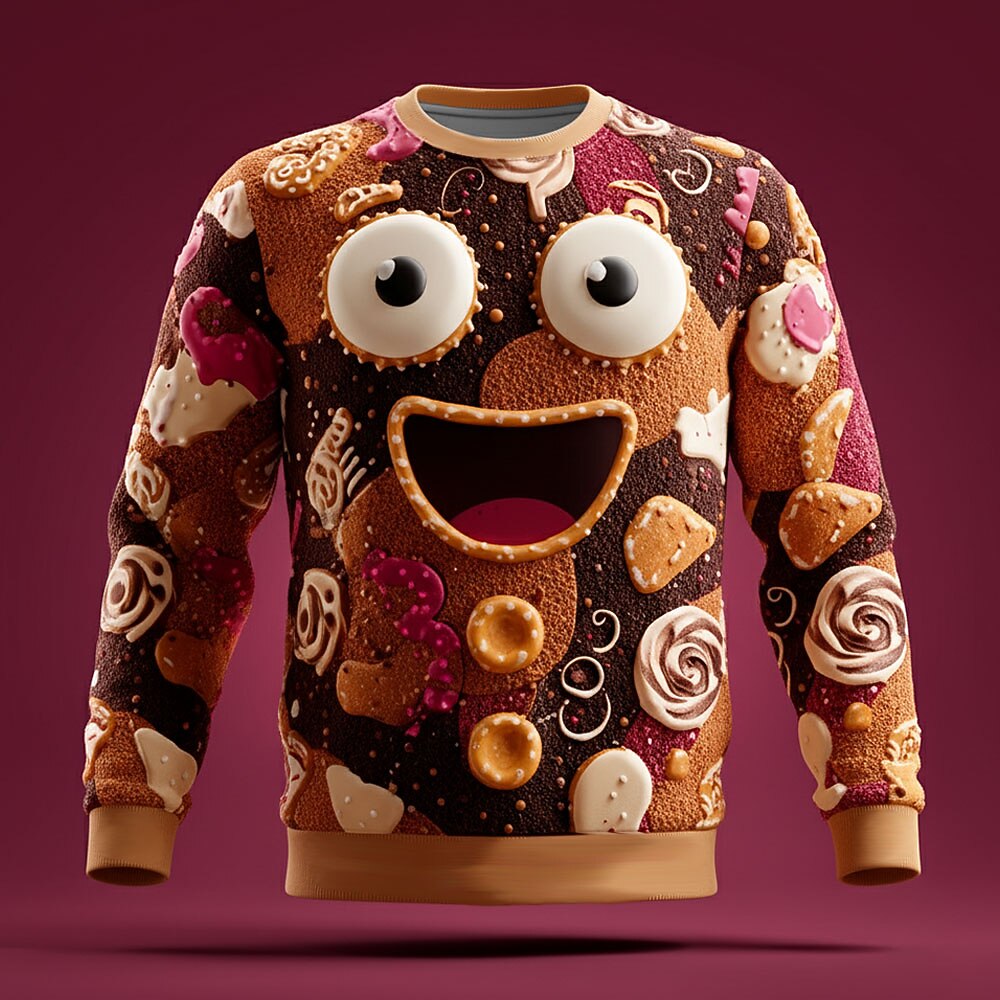 Men's Gingerbread Christmas 3D Party Sweatshirt