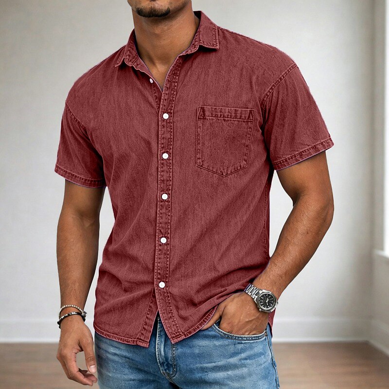 Men's Cotton Acid Wash Shirt