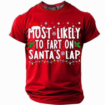 Christmas Santa Lap Fart Humor Tee