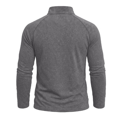 Relaxed Washed Cotton Henley Shirt