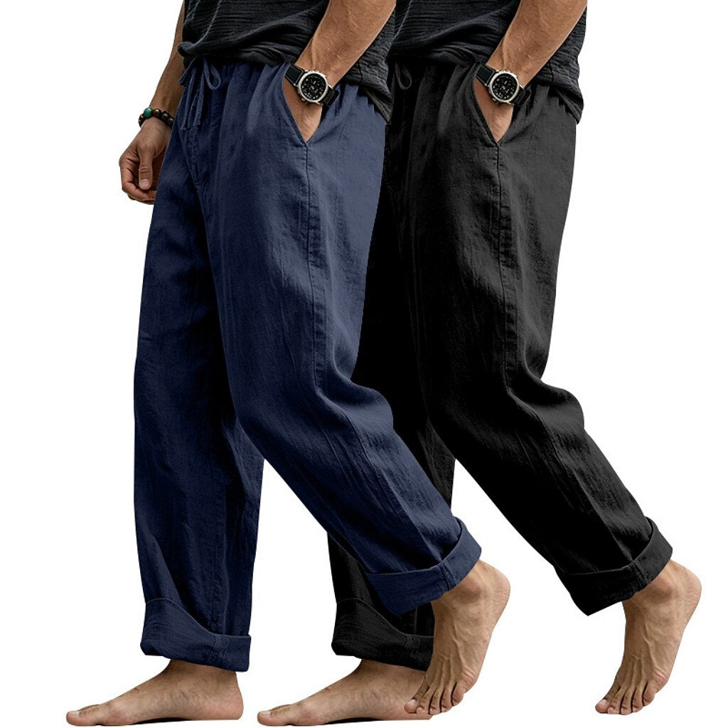 2-Pack Breathable Cotton Linen Pants