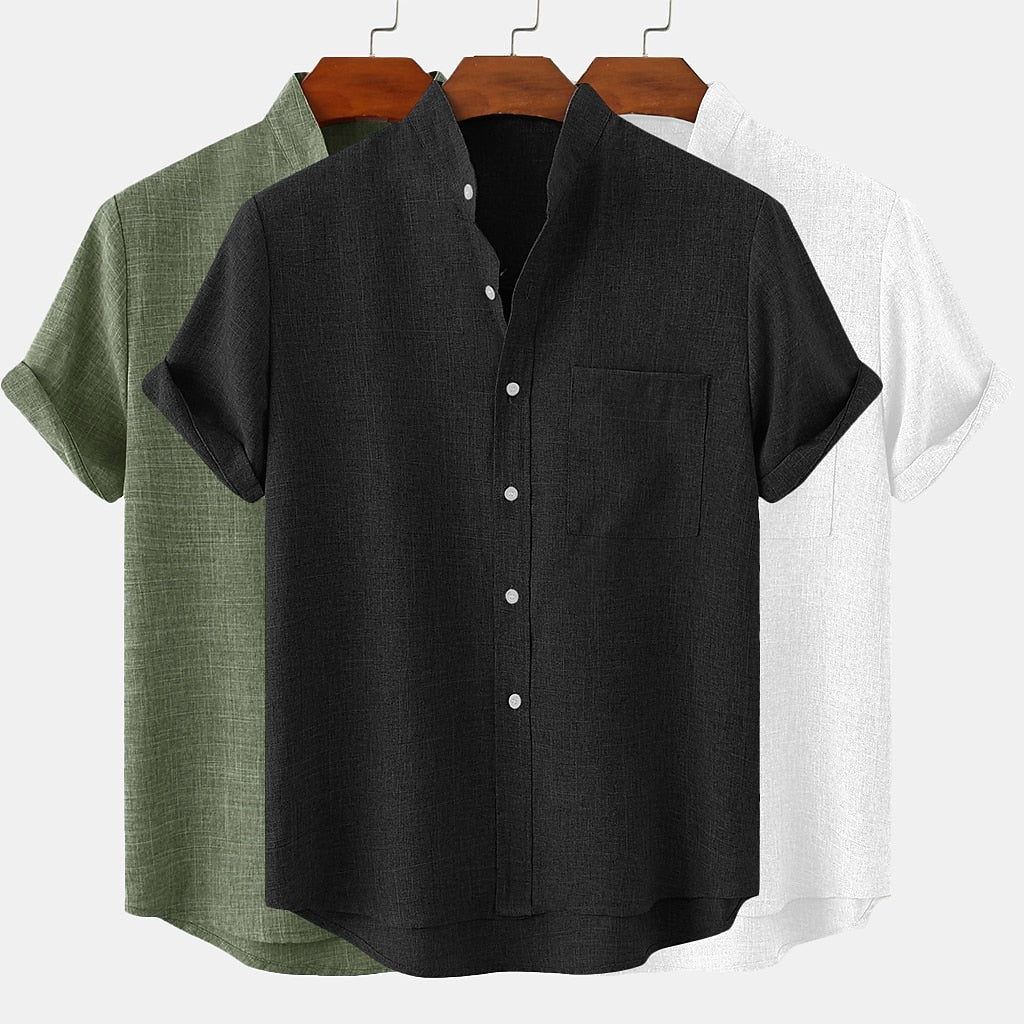 3-Piece Men's Linen Shirt - Soft & Breathable