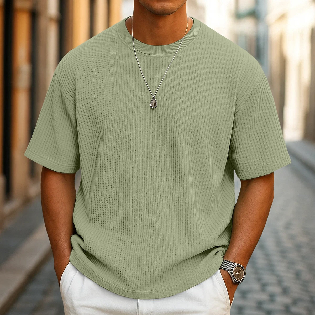 Men's Casual Waffle T-Shirt