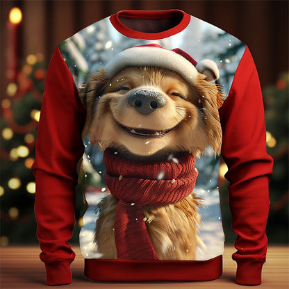 Christmas Funny Dog Graphic Crewneck Sweatshirt