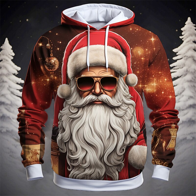 Santa Christmas Outdoor 3D Graphic Hoodie