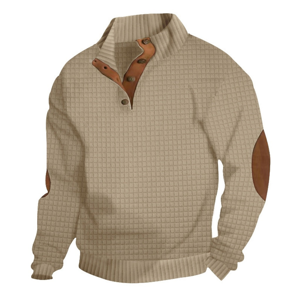 Men's Waffle Patchwork Sweatshirt