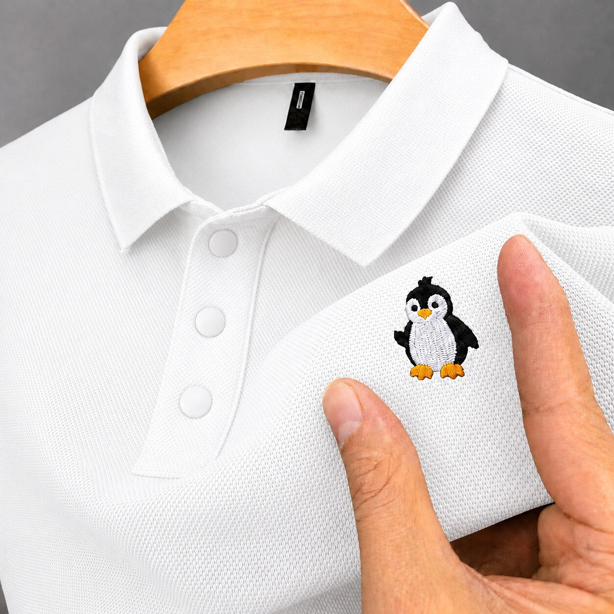 Textured 100% Cotton Pique Polo Shirt