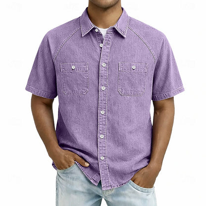 Men's Casual Shirt -100% Cotton Acid Wash