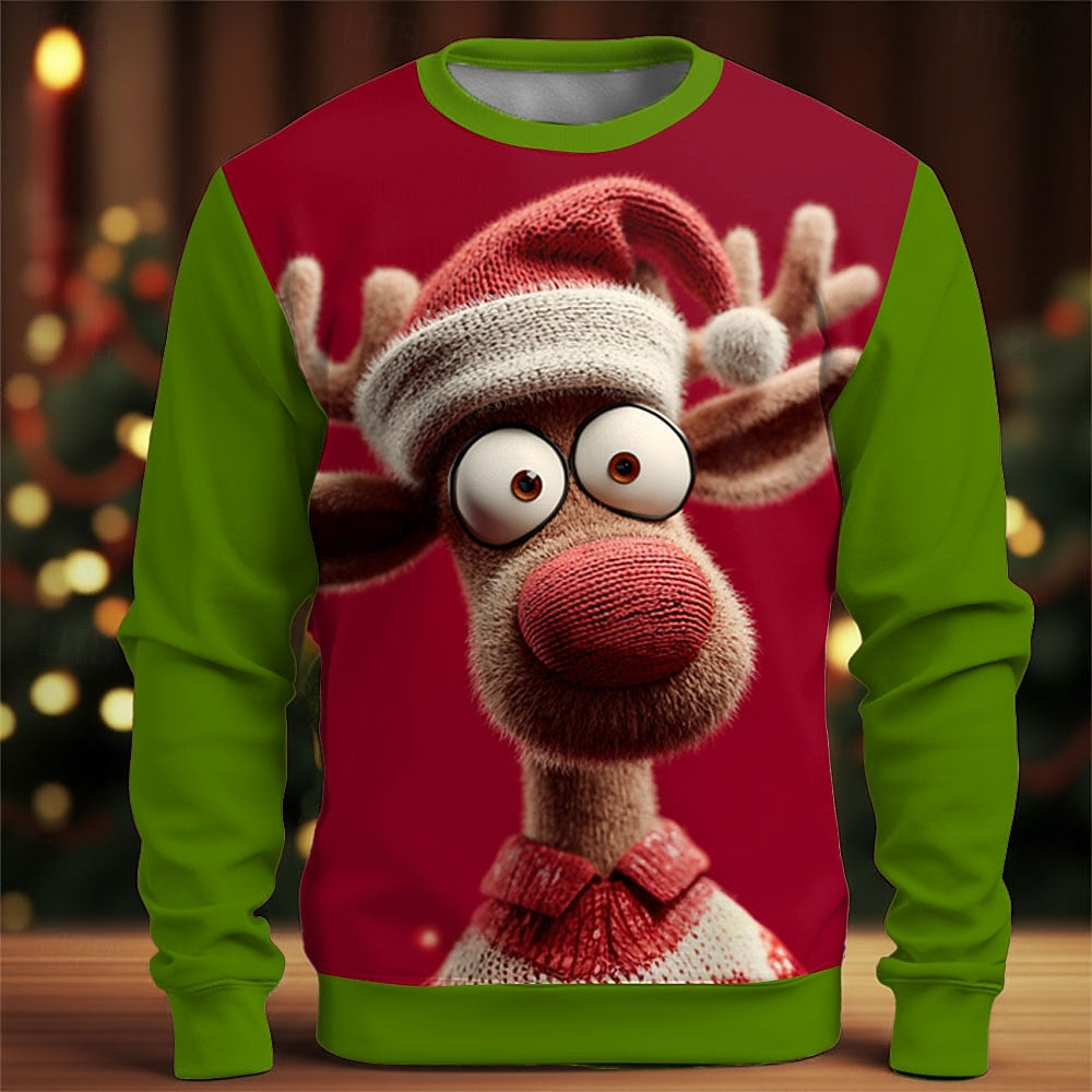 Christmas Elk Holiday Party Crewneck Sweatshirt
