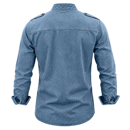 Classic Washed Cotton Demin Work Shirt
