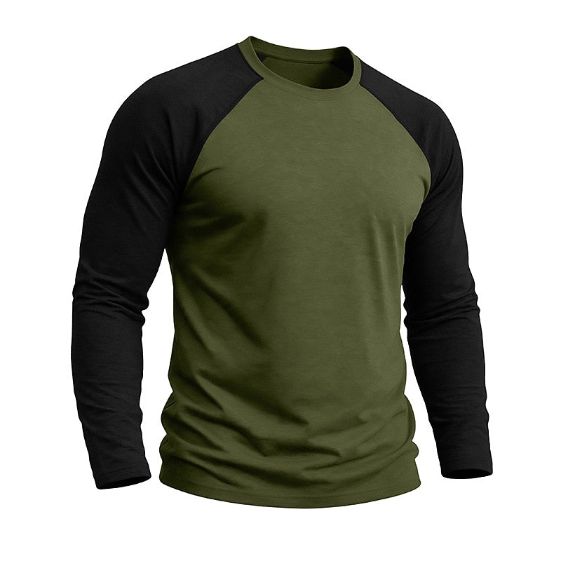 Casual Colorblock Long Sleeve T-shirts