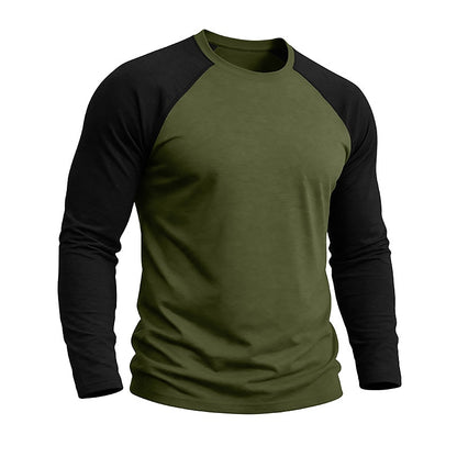Casual Colorblock Long Sleeve T-shirts