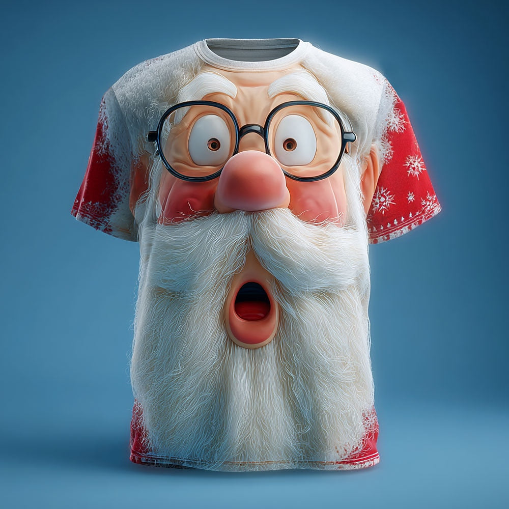 Men's Cartoon Santa Christmas Holiday T-Shirt
