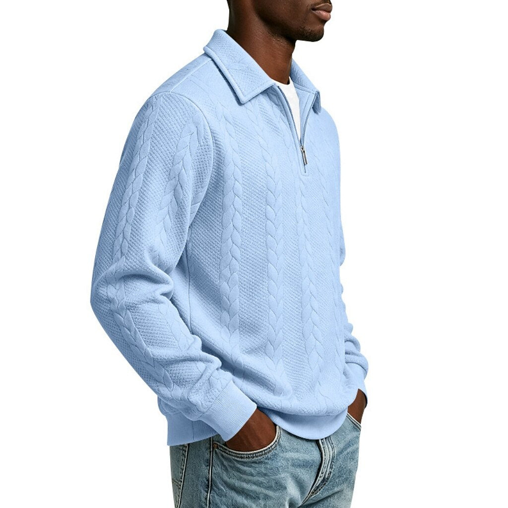 Comfort Jacquard Quarter Zip Polo