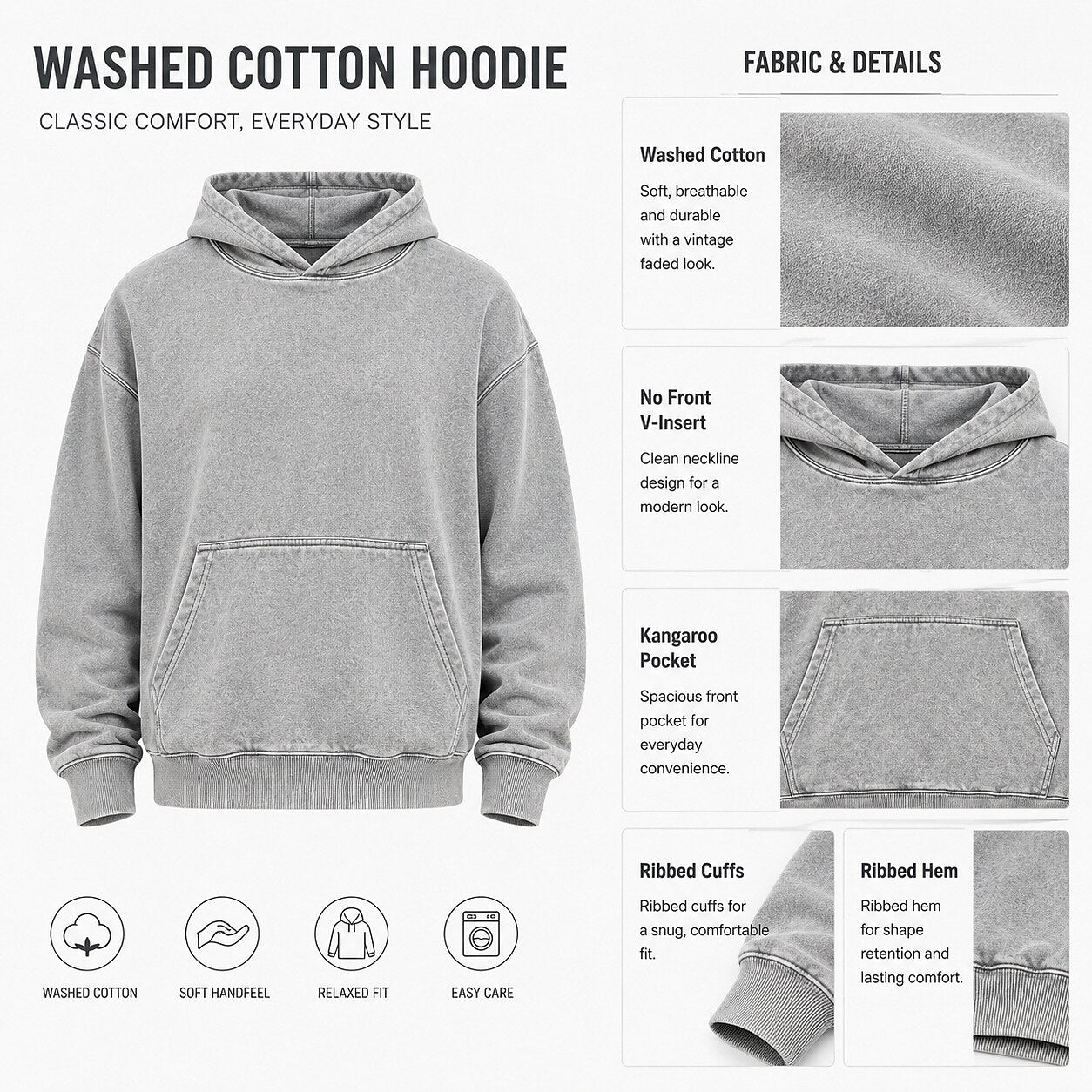 Broken-In Washed Cotton Hoodie
