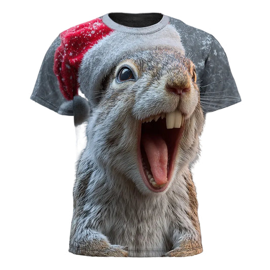 Men's Christmas 3D Squirrel Graphic Tee