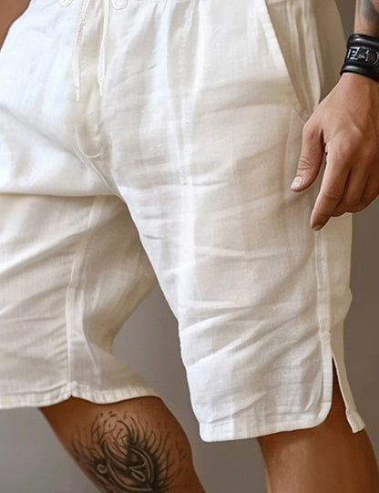 Drawstring Linen Shorts-Relaxed Fit for Beach & Vacation