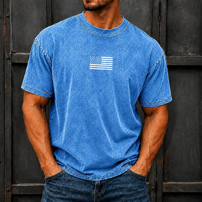 Broken-In 100% Cotton US Flag T-shirt