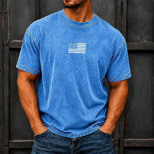 Broken-In 100% Cotton US Flag T-shirt