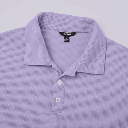 Textured Waffle Polo Shirts