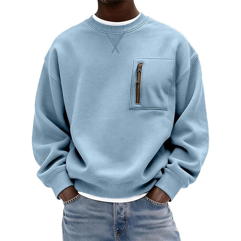 Cozy Crew Neck Zipped Sweatshirt