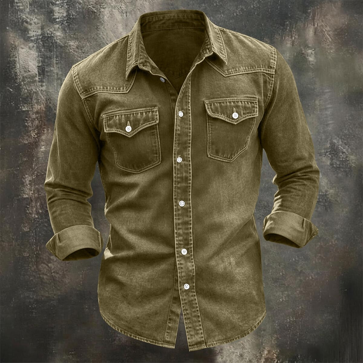 Washed Cotton Western Work Shirt