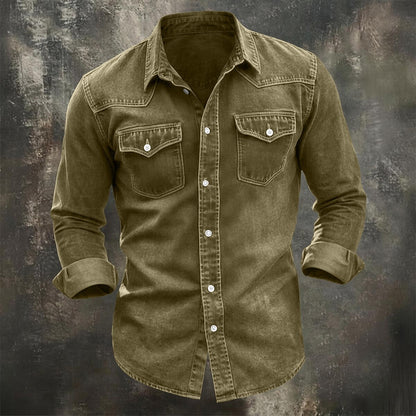 Washed Cotton Western Work Shirt