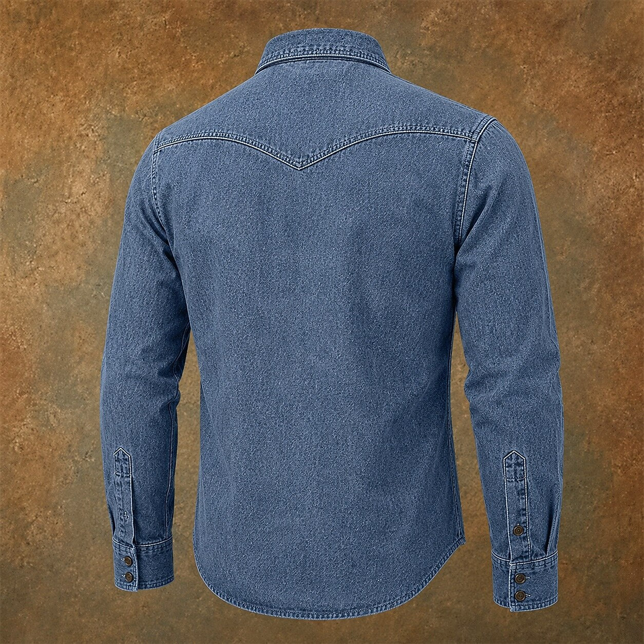 Vintage Washed Cotton Button-Up Denim Shirt