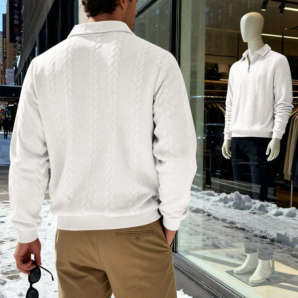 Men's Jacquard Soft Zipped Polo