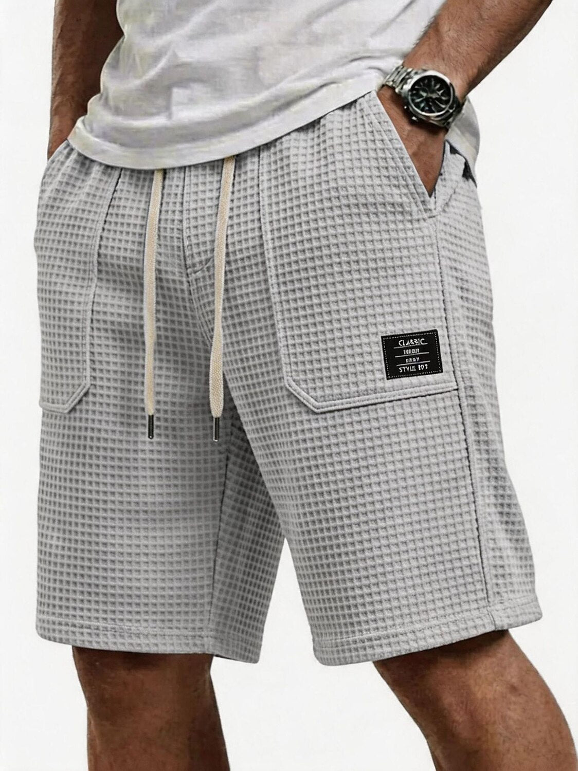 Men's Waffle Shorts With Pockets