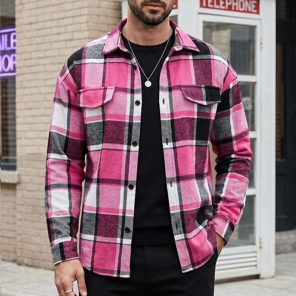 Classic Plaid Button Up Flannel Shirt