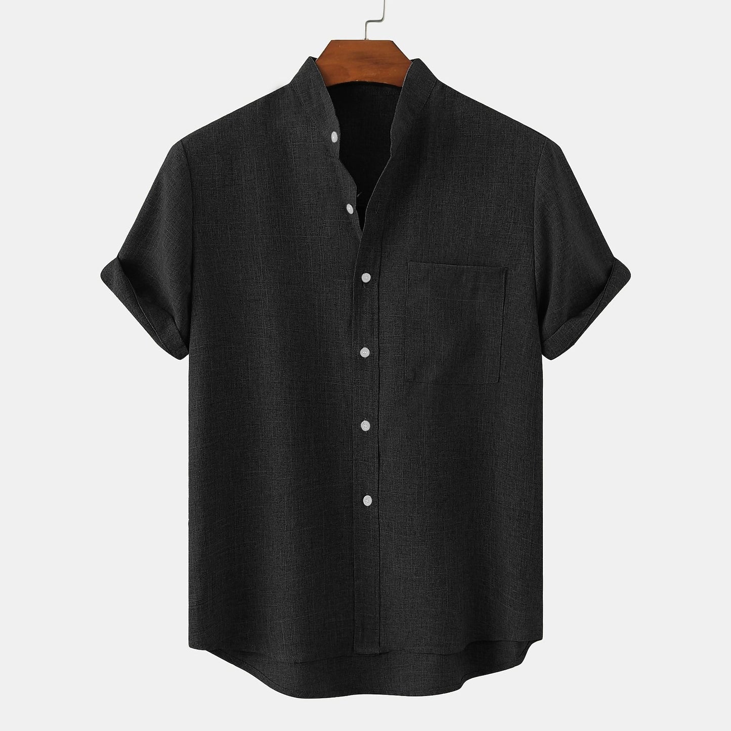 Cotton Linen Shirt-Button Up with Pocket