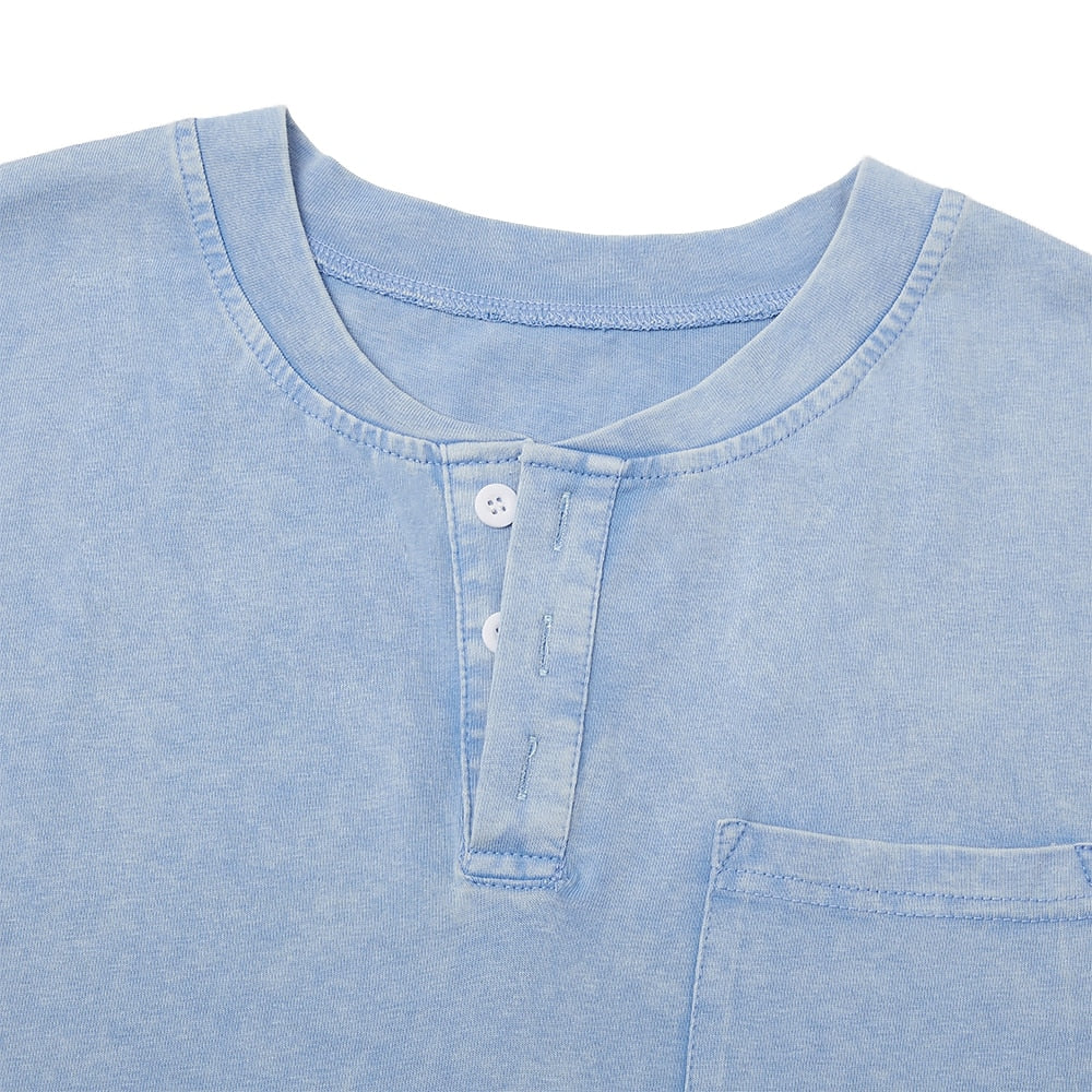 Men's 100% Cotton Henley Tank Top