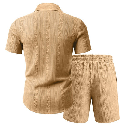 Men's Jacquard Shirt & Shorts Set