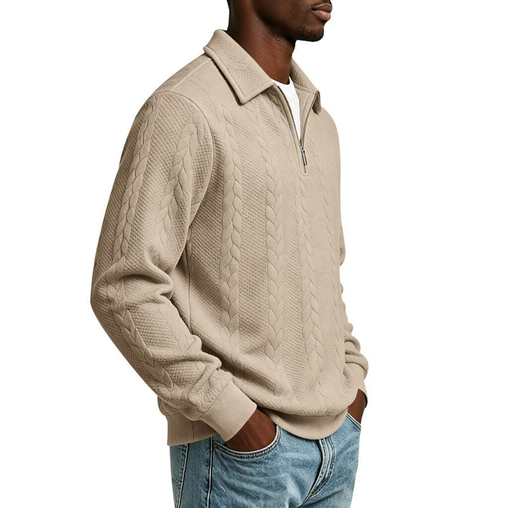 Comfort Jacquard Quarter Zip Polo