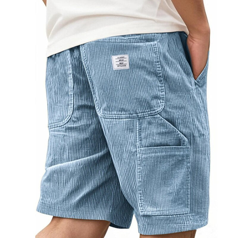 Men's Corduroy Shorts-Comfortable Drawstring Pocket Shorts