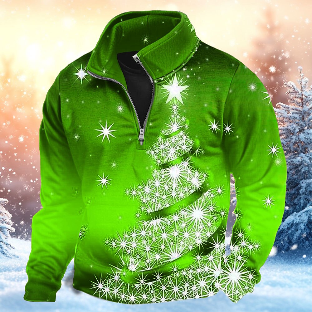 Christmas Tree Festive Zip Up Sweatshirt