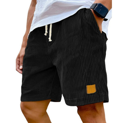 Men's Comfort Corduroy Shorts-Casual Plain Knee Length