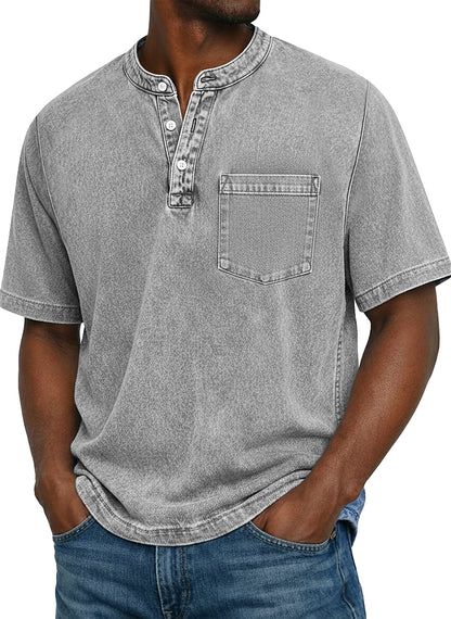 100% Cotton Henley T-Shirt