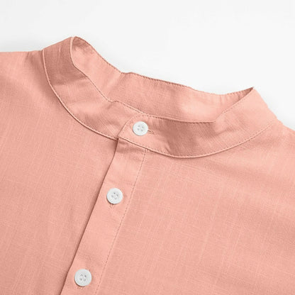 2Pcs Men's Casual Linen Shirts - Short Sleeve Summer Essential